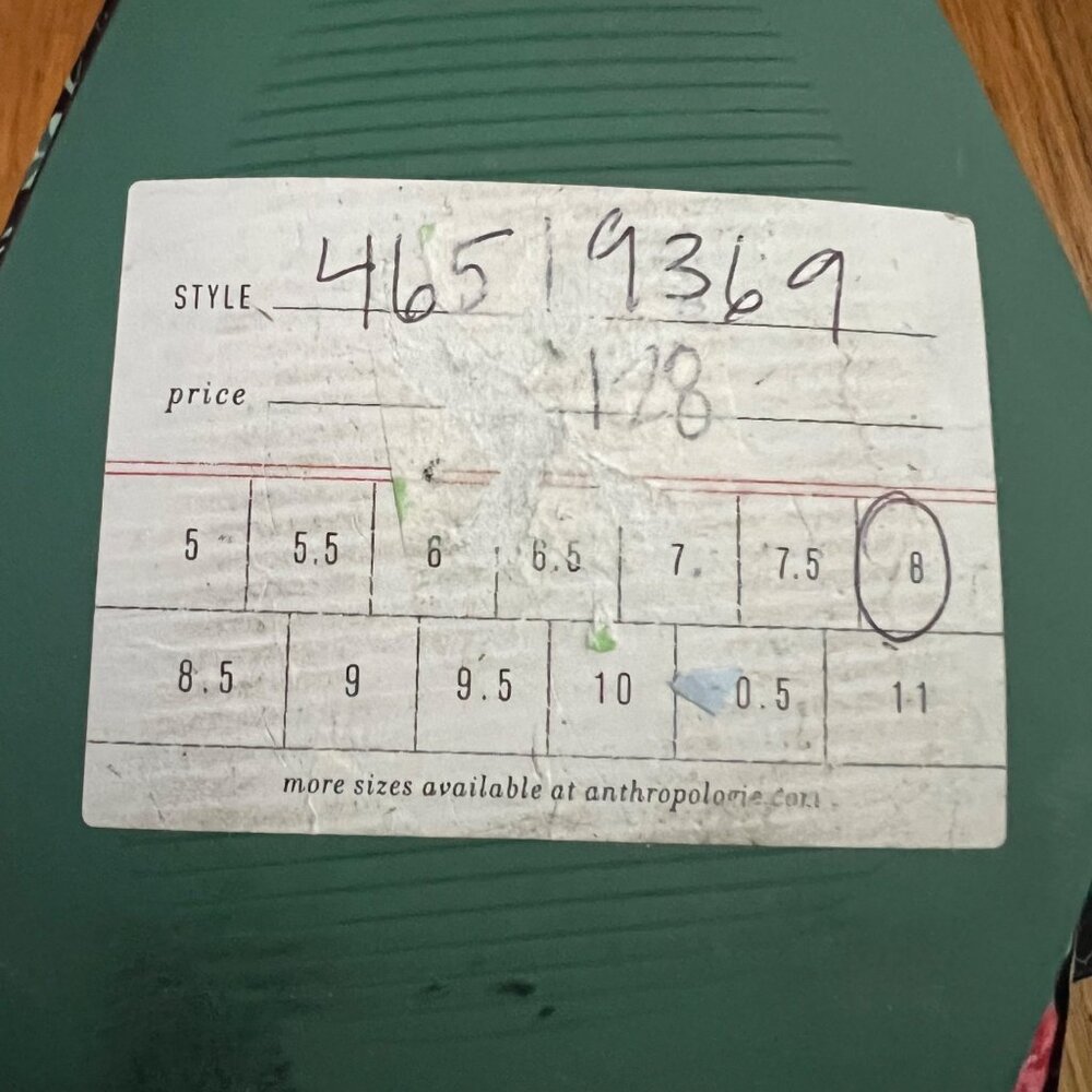 Floral Tasseled Anthropologie LAB Size 38 8 Black Pointed Toe Slides Flats Mules - Picture 10 of 15